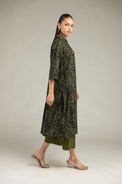 Olive Cambric Pants - View 2