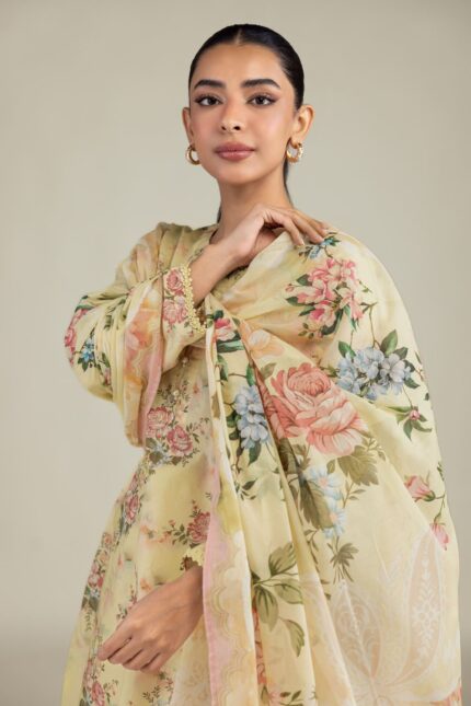 Floral Lawn Dupatta - View 2