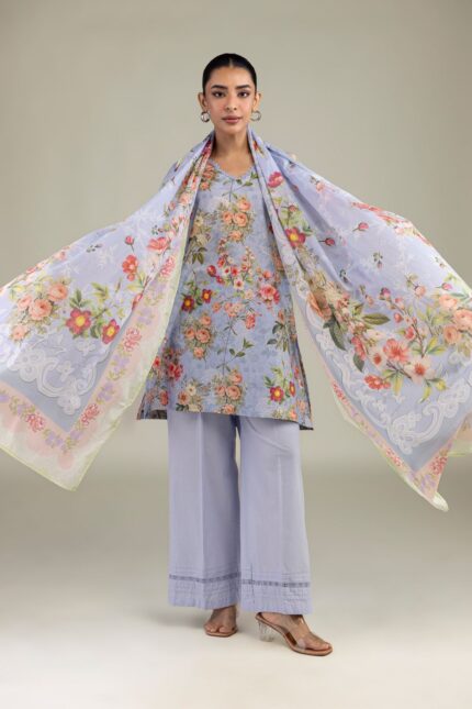 Floral Lawn Dupatta - View 2