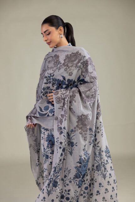 Gray Lawn Dupatta - View 2