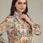 Floral Cambric Kurta - View 1