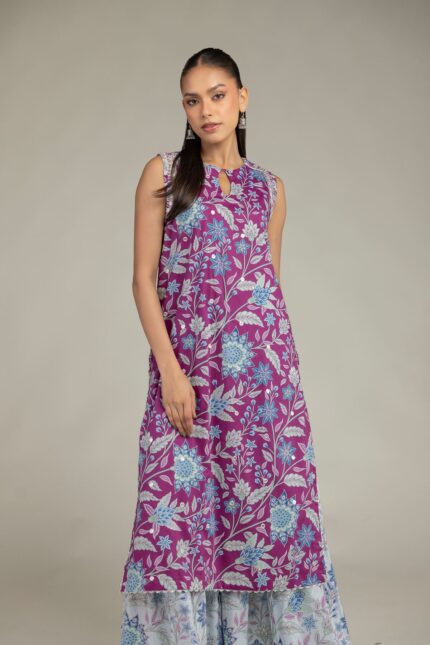 Floral Sleeveless Kurta - View 2