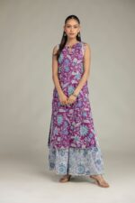 Floral Sleeveless Kurta - View 1