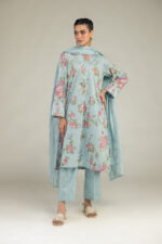 Floral Blue Pants - View 1