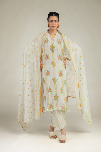 Floral Lawn Dupatta - View 2