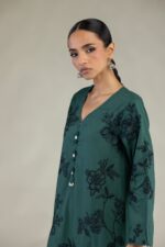 Green Longline Kurta - View 2
