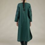 Green Longline Kurta - View 1