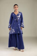 Solid Navy Pants - View 3