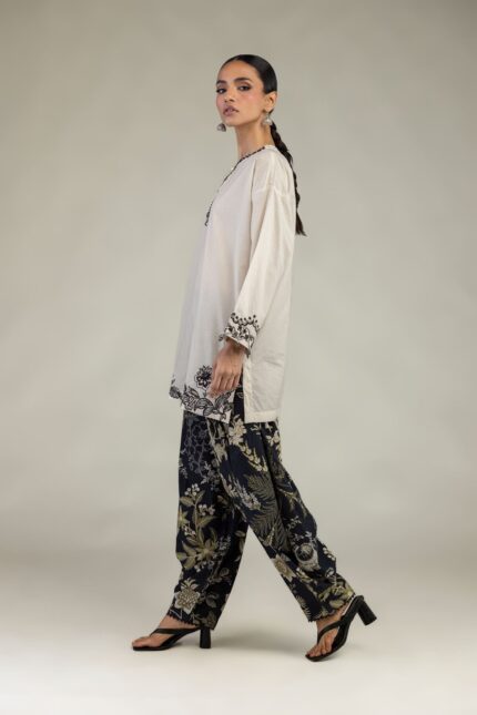 Floral Cotton Pants - View 1