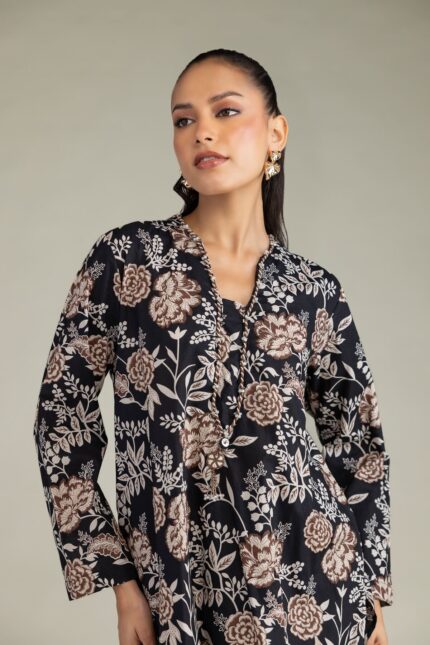 Black Cambric Kurta - View 2