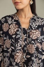 Black Cambric Kurta - View 1