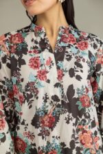 Floral Cambric Kurta - View 3