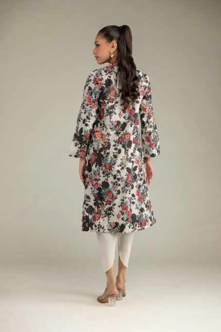 Floral Cambric Kurta - View 1