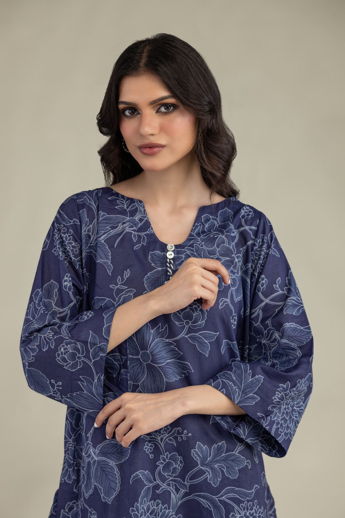 Floral Lawn Kurta-1 Floral Lawn Kurta - View 1