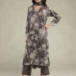 Gray Lawn Kurta - View 1