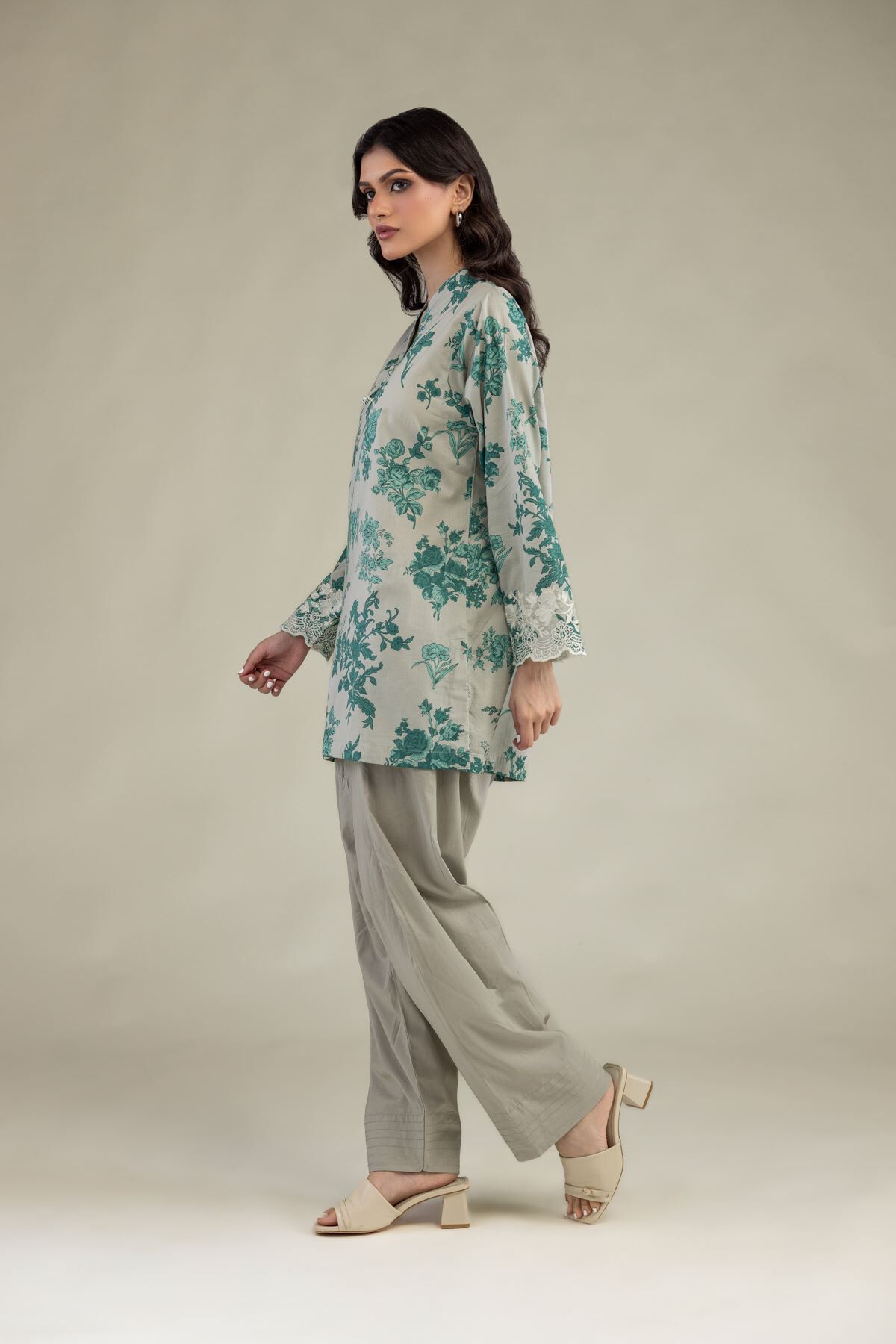Gray Solid Shalwar-1 Gray Solid Shalwar - View 1