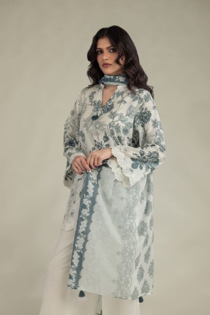 Floral Lawn Dupatta - View 1