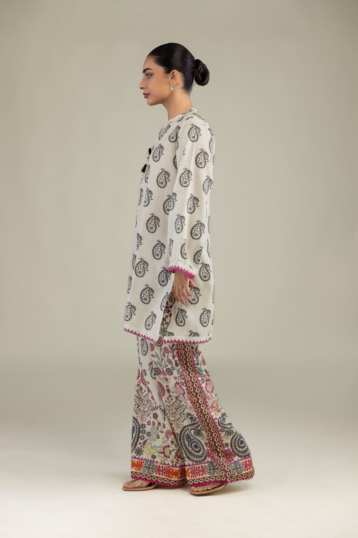 Paisley Printed Pants-1 Paisley Printed Pants - View 1