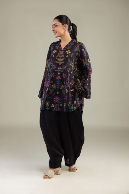 Solid Black Shalwar - View 2
