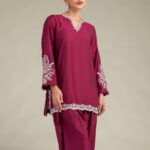 Silk V-Neck Kurta - V1