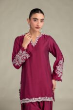 Silk V-Neck Kurta - V2