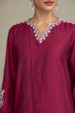 Silk V-Neck Kurta - V4