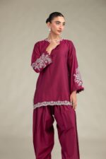 Silk V-Neck Kurta - V5