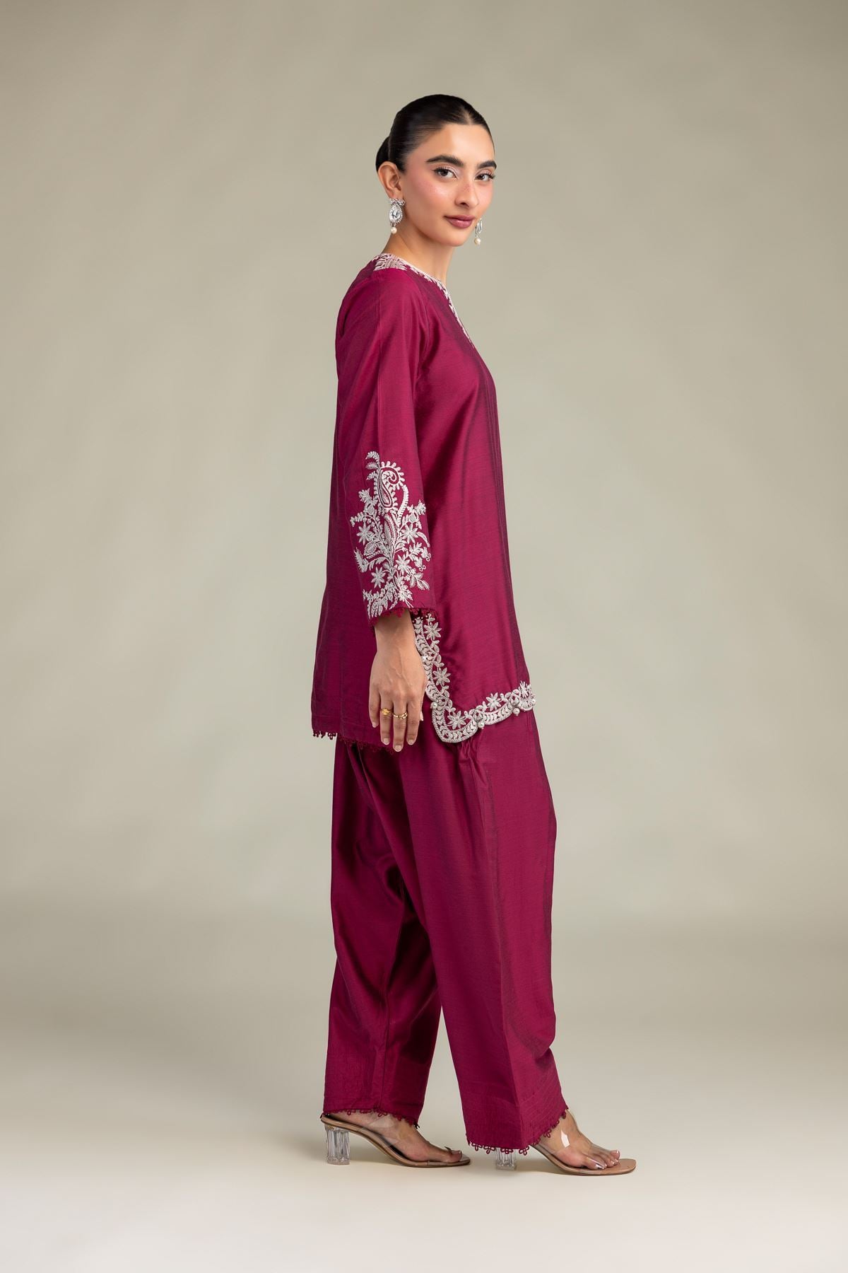 1-26-249-B-F1-VG_MULTI-1 Solid Silk Shalwar - V1