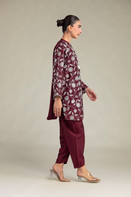 Maroon Solid Pants - V1