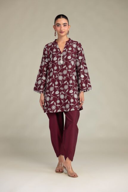 Maroon Solid Pants - V2