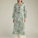 Floral V-Neck Kurta - View 1