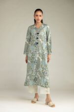 Floral V-Neck Kurta - View 1