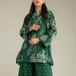Green Printed Pants - View 1