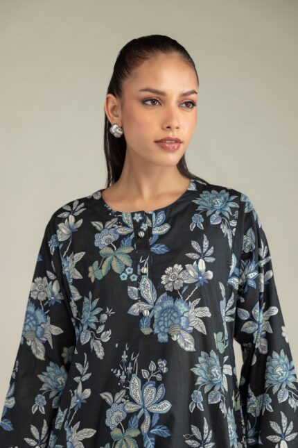 Floral Longline Kurta - View 2