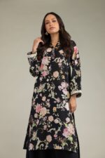 Black Cambric Kurta - View 3