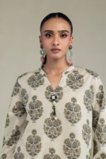 Floral V-Neck Kurta - View 1