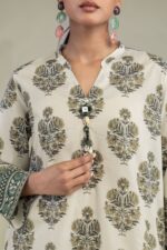 Floral V-Neck Kurta - View 2