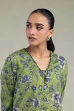 Floral Green Kurta - View 4