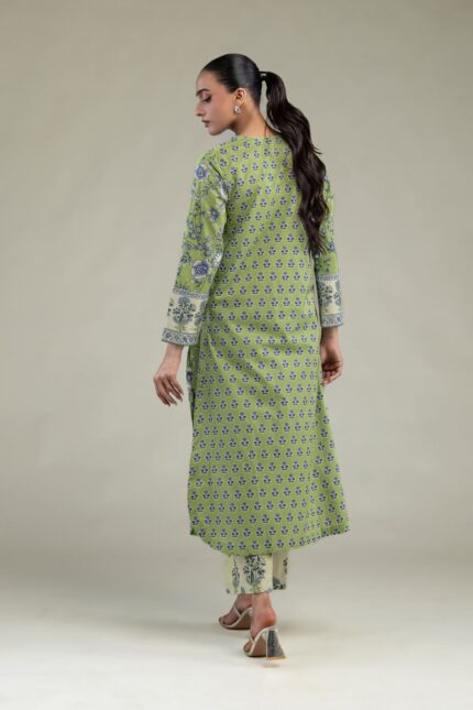 Floral Green Kurta - View 1