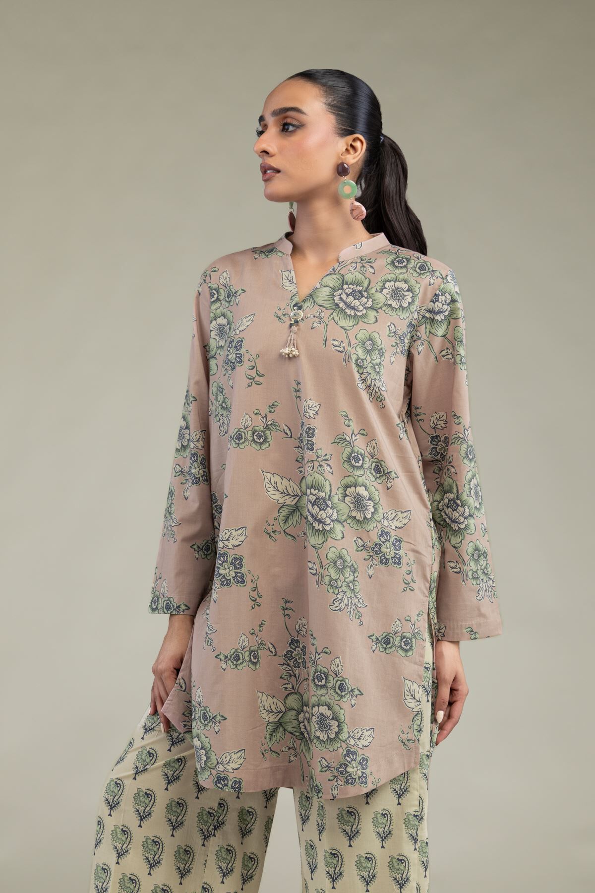 Short Floral Kurta-1 Short Floral Kurta - View 1