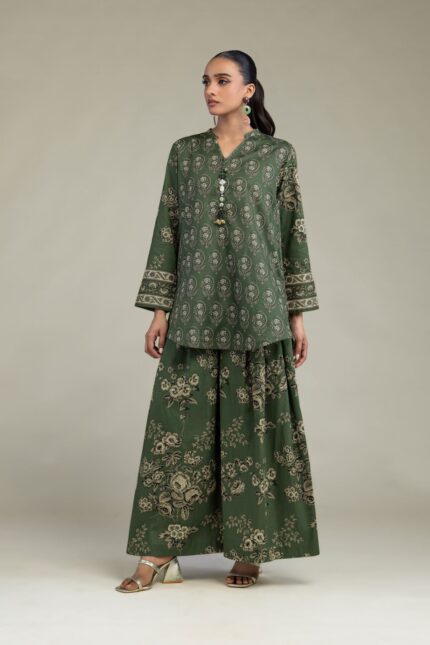 Green Floral Pants - View 1