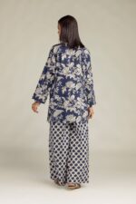 Floral Navy Kurta - View 5