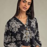 Black Cambric Kurta - View 1