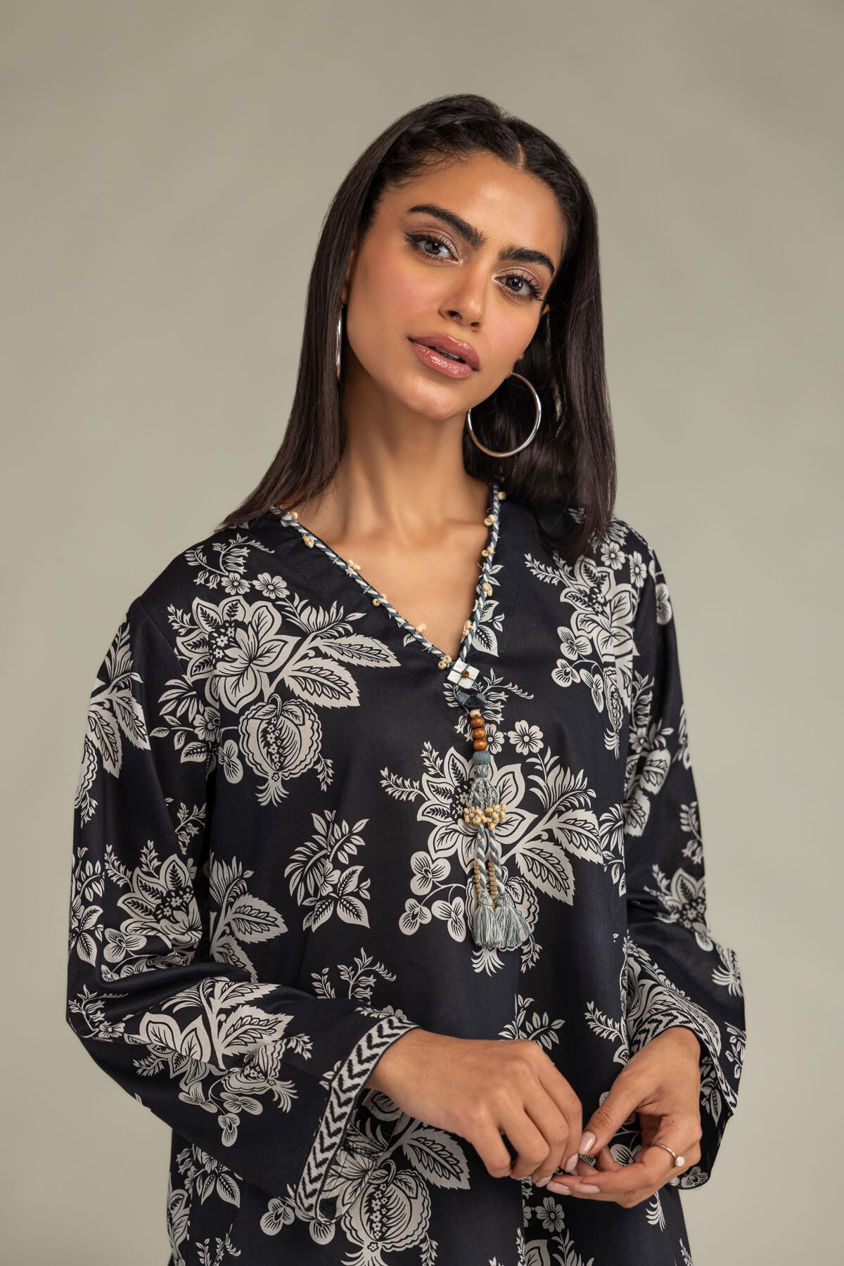 Black Cambric Kurta-1 Black Cambric Kurta - View 1