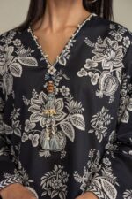 Black Cambric Kurta - View 4