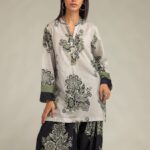 Floral Cambric Kurta - View 1