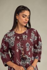 Maroon Floral Kurta - View 4