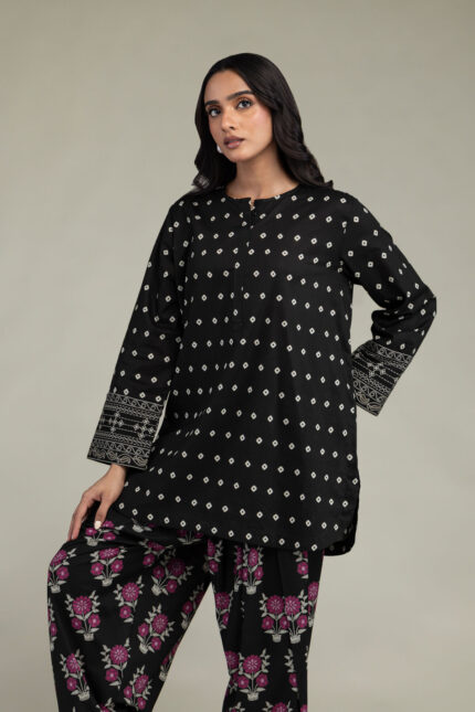 Short Black Kurta - View 1