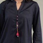 Solid Black Kurta - View 1