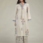 Floral Cambric Kurta - View 1